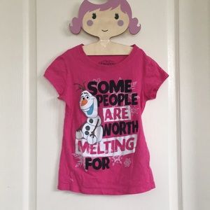 Pink frozen Olaf shirt size 7/8